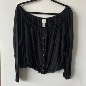 Off the shoulder long sleeve top